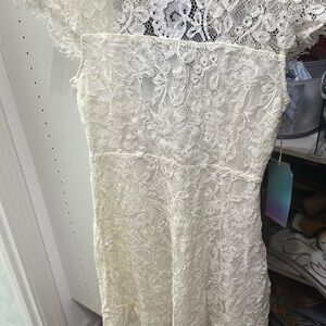 Show Me Your MuMu Cream Lace Mini Dress